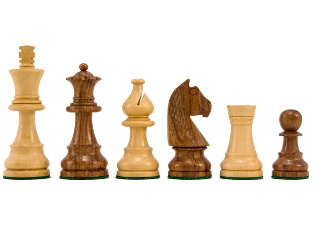 Down Head Knight Sheesham Staunton Chess Pieces – 3 Inch, Weighted and Felted, Suitable for 15 or 16 Inch Boards, Hand Crafted