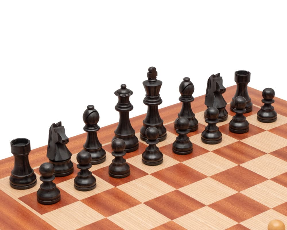 Down Head Knight Tournament Edition Chess Set with 3.75 inch king and high quality Mahogany and Birch board