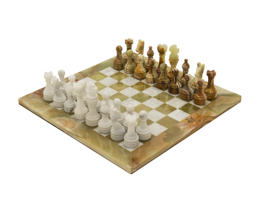 Alghero 縞瑪瑙與大理石國際象棋套裝