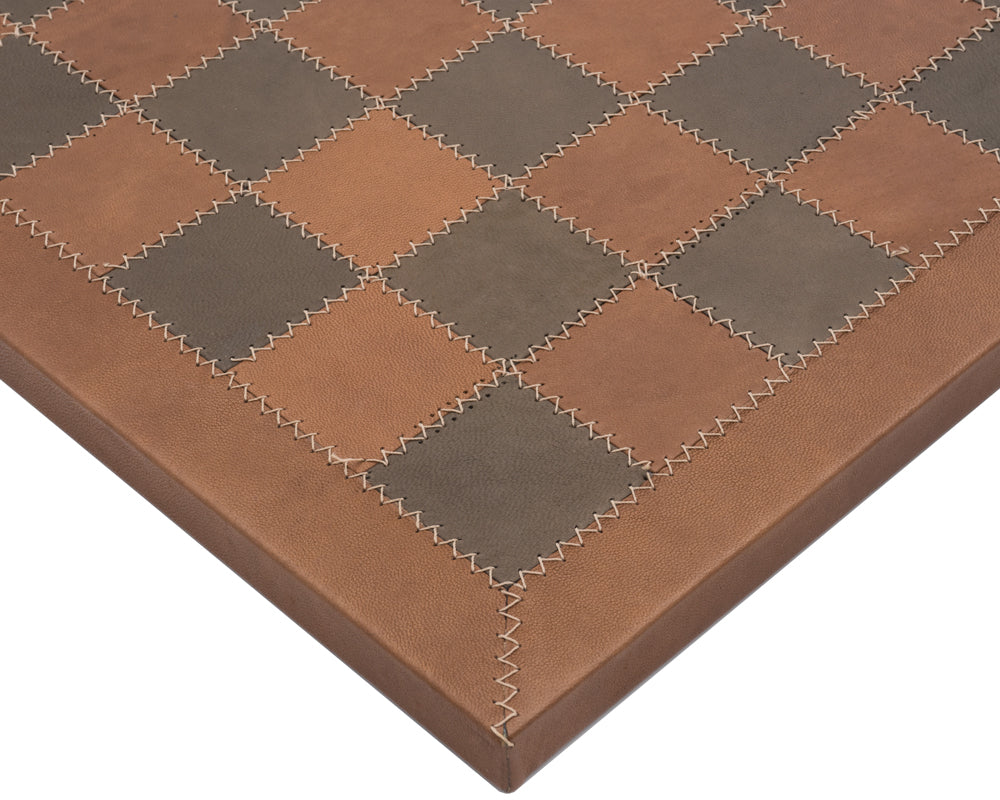 16.5 inch Siena Genuine Leather Chess Board by Italfama showcasing detailed craftsmanship and elegant stitching.