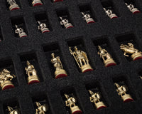 Manopoulos 希臘羅馬軍隊金屬國際象棋套裝，附木製棋子收納盒 - 小號