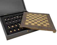 Manopoulos 希臘羅馬軍隊金屬國際象棋套裝，附木製棋子收納盒 - 小號