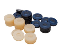 豪華西洋雙陸棋棋子 藍色及象牙色 36毫米