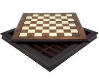 43cm 胡桃木與楓木製國際象棋棋子收納盒，附可拆式蓋