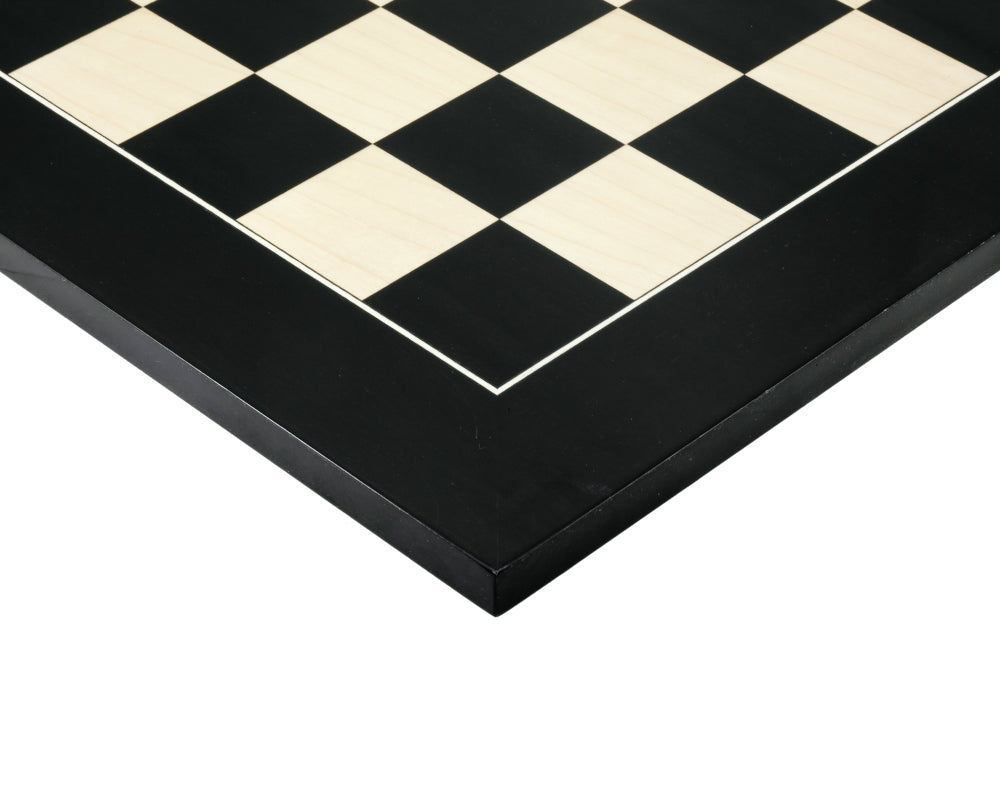 55cm 亮光黑 Anegre 與楓木的豪華國際象棋棋盤