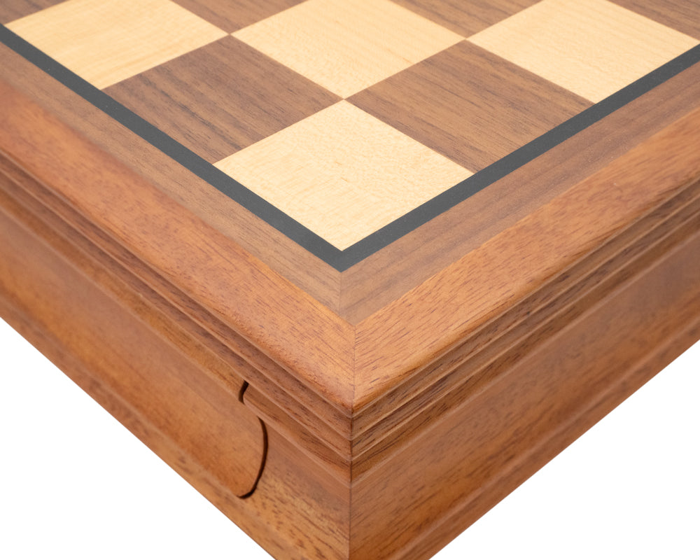 50cm 桃花心木框國際象棋棋子收納櫃（附抽屜）