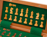 Deluxe Hardwood Folding Travel 19cm Magnetic Chess Set