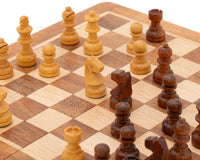 Deluxe Hardwood Folding Travel 19cm Magnetic Chess Set