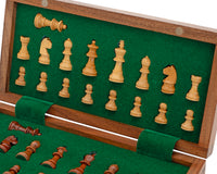 豪華實木摺疊磁性旅行國際象棋套裝（25cm）