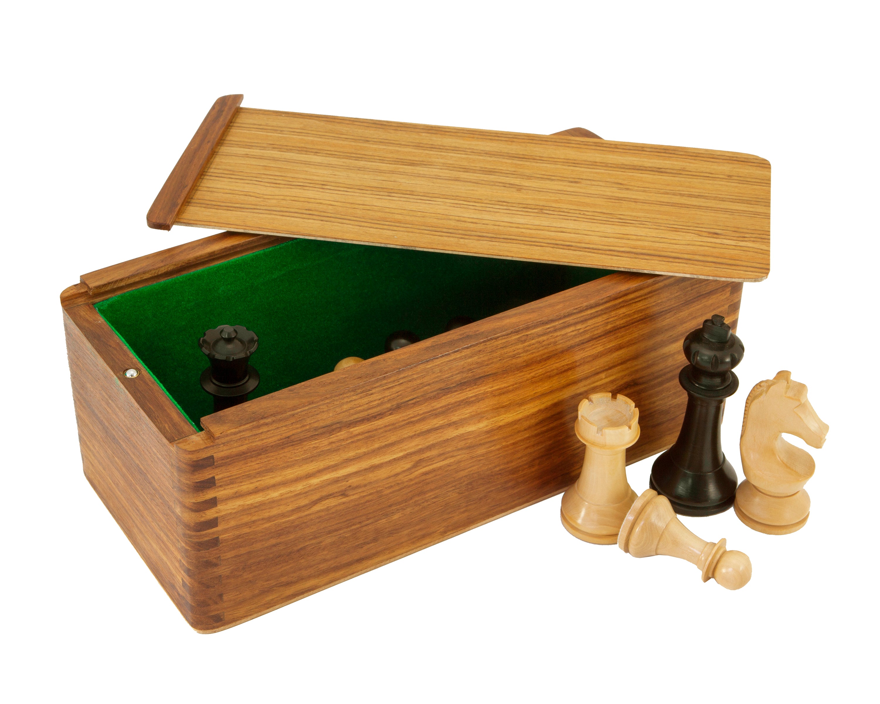 28cm Sheesham 滑蓋國際象棋棋子收納盒
