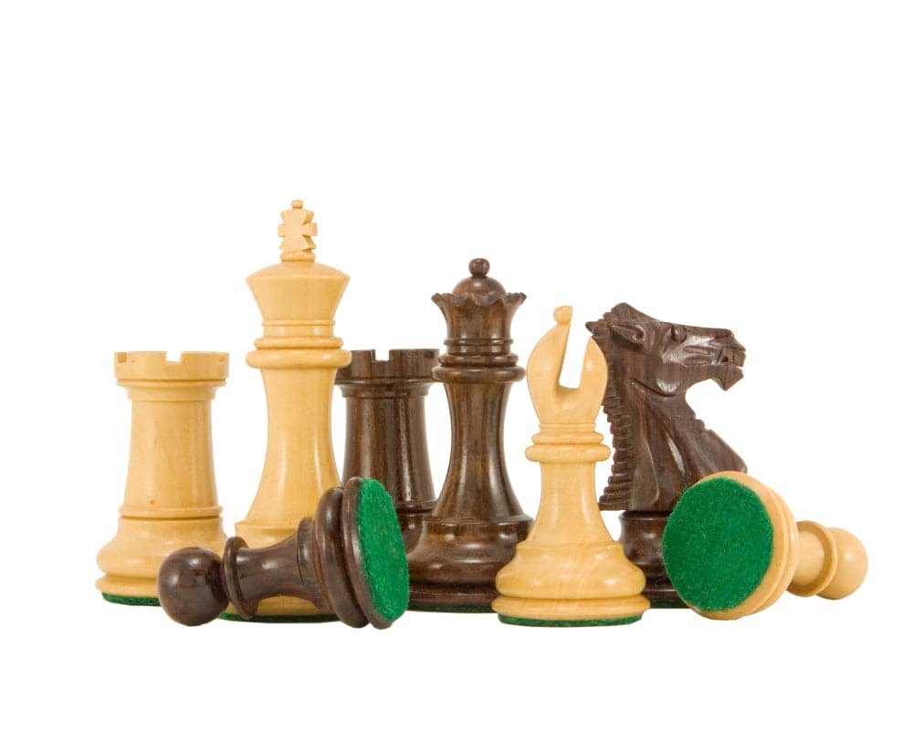 Windsor Series Rosewood Staunton Chess Pieces, 3 Inch King, Weighted and Felted, Classic Design, Crafted from Rosewood