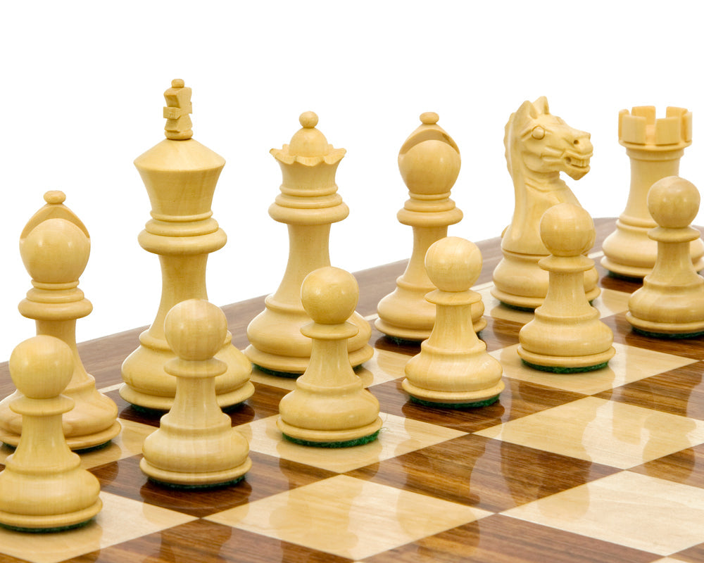 Fierce 騎士 SO 史湯頓國際象棋棋子 7.6厘米，附深色木製棋子收納盒