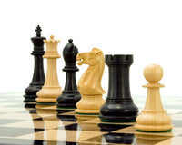 Victoria Series Ebonised Boxwood Chessmen 3.75 Inches on 20 Inch Board - Weighted and Felted Christmas Best Seller, Superb Value and Craftsmanship