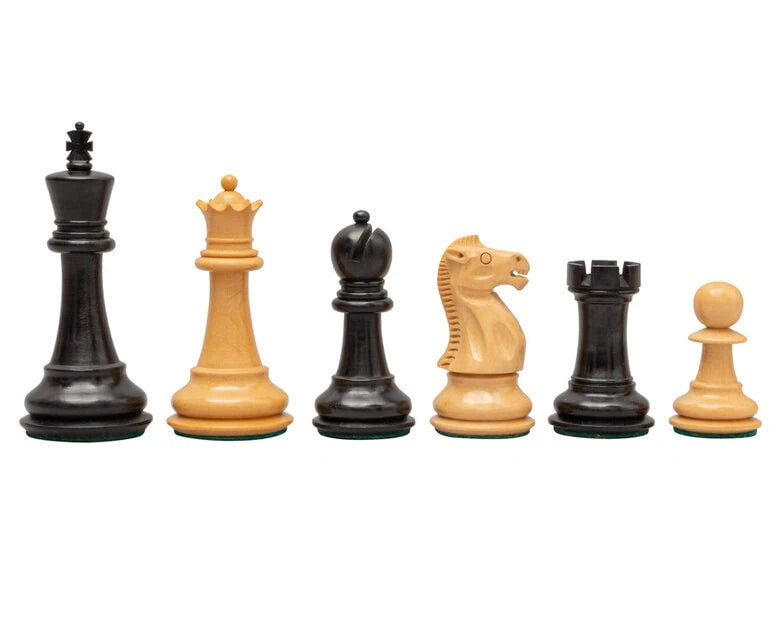 1972年 Staunton 黑檀複刻國際象棋棋子 - 8.9厘米