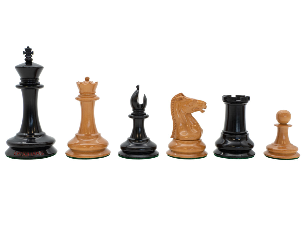 Leuchar 復刻烏木及仿古黃楊木豪華國際象棋棋子 - 8.3cm
