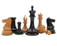 Leuchar 復刻烏木及仿古黃楊木豪華國際象棋棋子 - 8.3cm