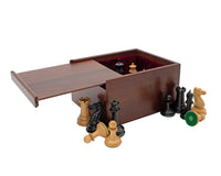 1850 倫敦精確複刻限量編號版 烏木國際象棋棋子 — 8.9 厘米（包括棋子收納盒）