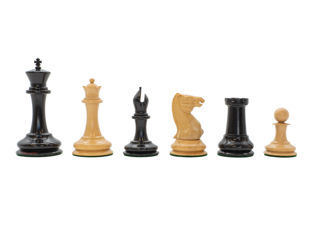 1850 倫敦精確複刻限量編號版 烏木國際象棋棋子 — 8.9 厘米（包括棋子收納盒）