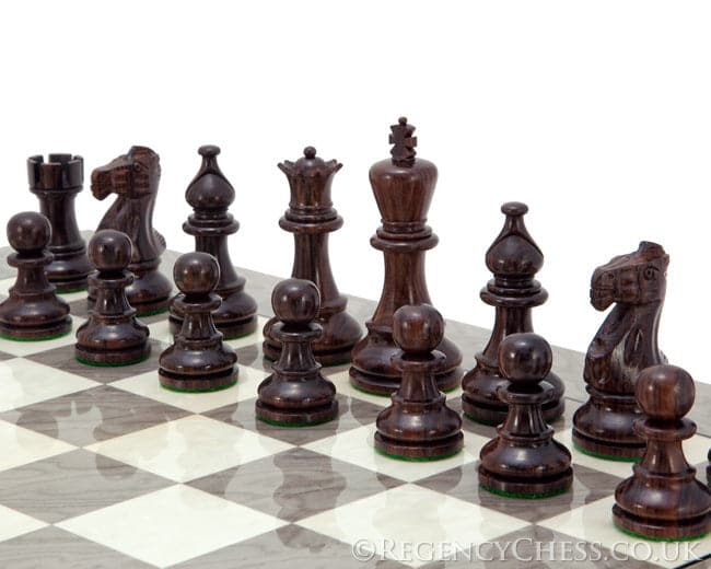 Atlantic Rosewood and Ash Burl Chess Set (Hover Image)
