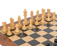 至尊黑檀國際象棋套裝，附瘤木棋子收納盒