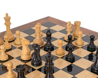 至尊黑檀國際象棋套裝，附瘤木棋子收納盒