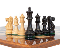 至尊黑檀國際象棋套裝，附瘤木棋子收納盒