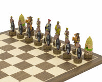 英國對祖魯手繪主題國際象棋套裝，由 Italfama 出品