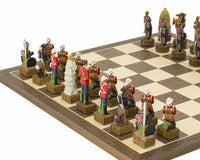 英國對祖魯手繪主題國際象棋套裝，由 Italfama 出品