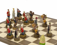 英國對祖魯手繪主題國際象棋套裝，由 Italfama 出品