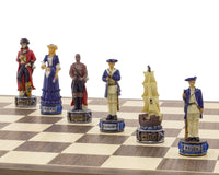 Italfama 手繪《海盜對海軍》主題國際象棋套裝
