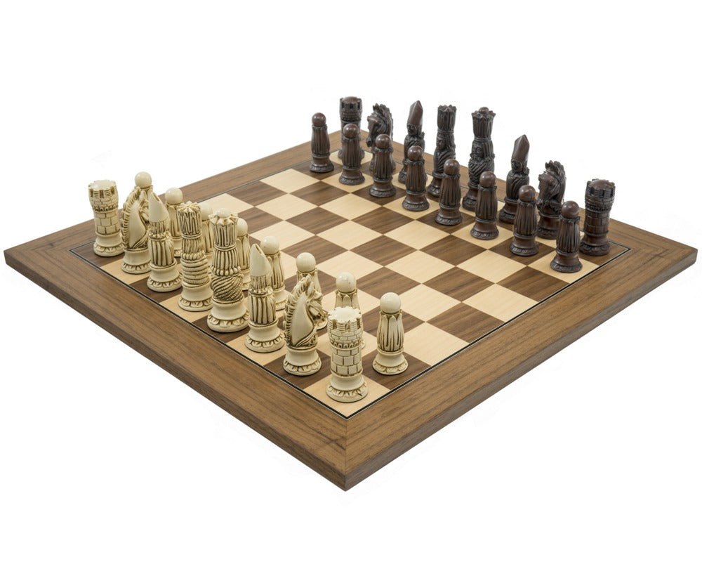 Berkeley Chess 維多利亞風格紅褐色與胡桃木國際象棋套裝