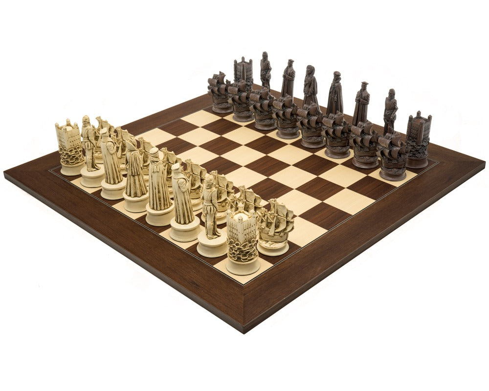 Berkeley Chess 伊莉莎白式大型紅褐色與紫檀木國際象棋套裝