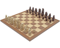 Berkeley Chess 中世紀赤褐色與核桃木國際象棋套裝