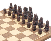Berkeley Chess 中世紀赤褐色與核桃木國際象棋套裝