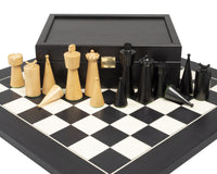 裝飾藝術風格的黑色國際象棋套裝