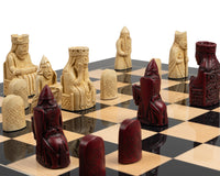 Isle of Lewis 黑色與紅色國際象棋套裝