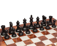 The Highgrove Briarwood and Black Luxury Chess Set on Italian board with classic Staunton design and ebonized pieces