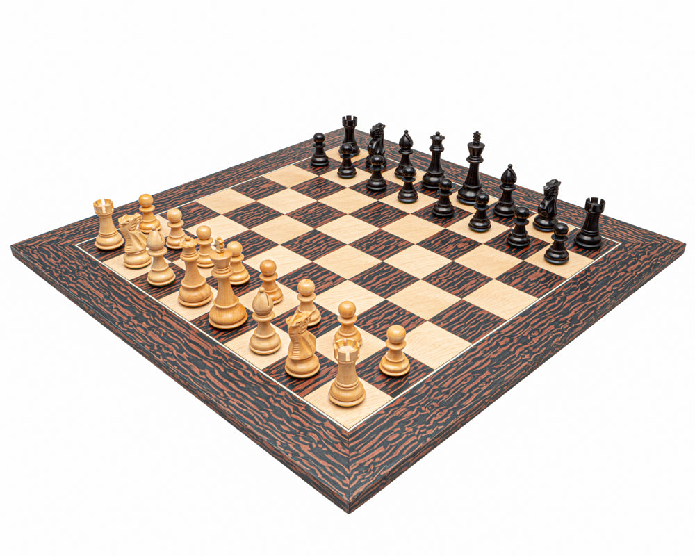 經典史湯頓虎紋烏木配黑色國際象棋套裝