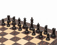 經典史湯頓虎紋烏木配黑色國際象棋套裝