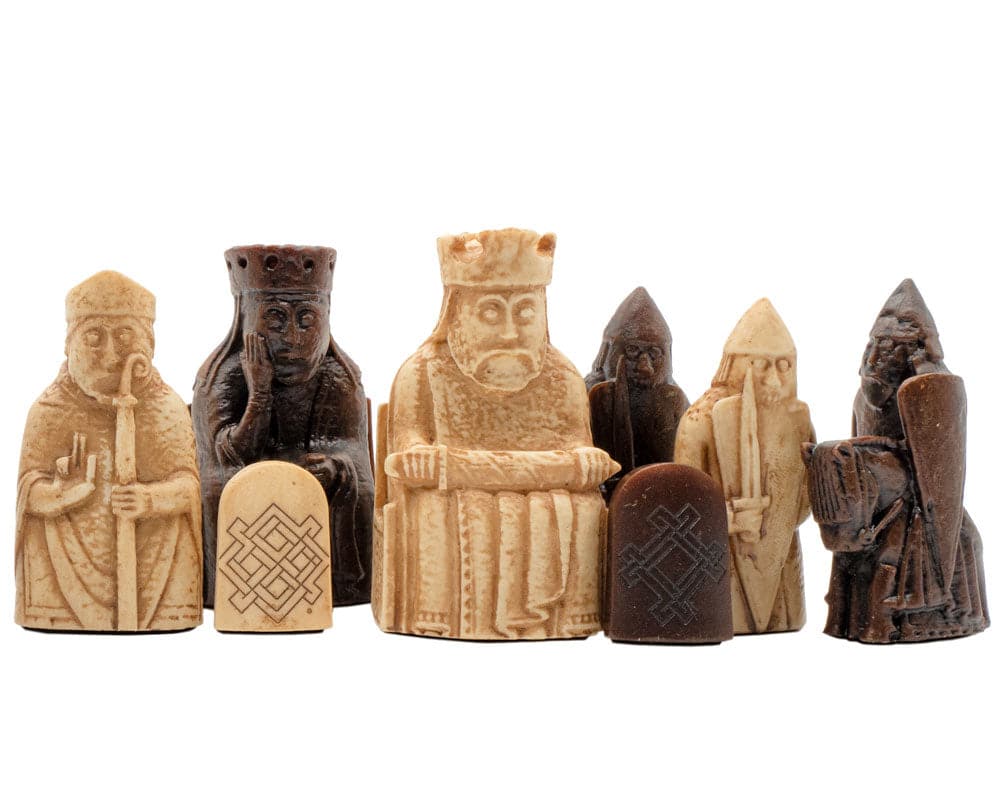Isle of Lewis Chessmen - intricately crafted historical chess pieces, highlighting superb detail and unique designs by Italian artisans.
