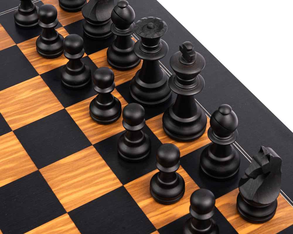 Rechapados Ferrer 黑橄欖色豪華史湯頓國際象棋套裝連棋子收納盒