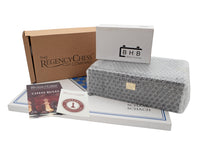 The JJ Cooke Edition 黑色及桃花心木國際象棋套裝，附棋子收納盒及棋鐘