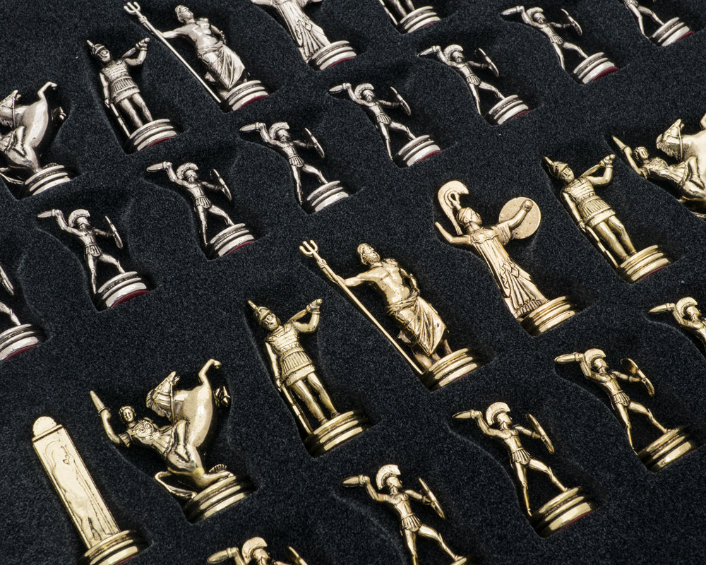 Manopoulos 希臘神話國際象棋套裝連木製棋盒 - 中型