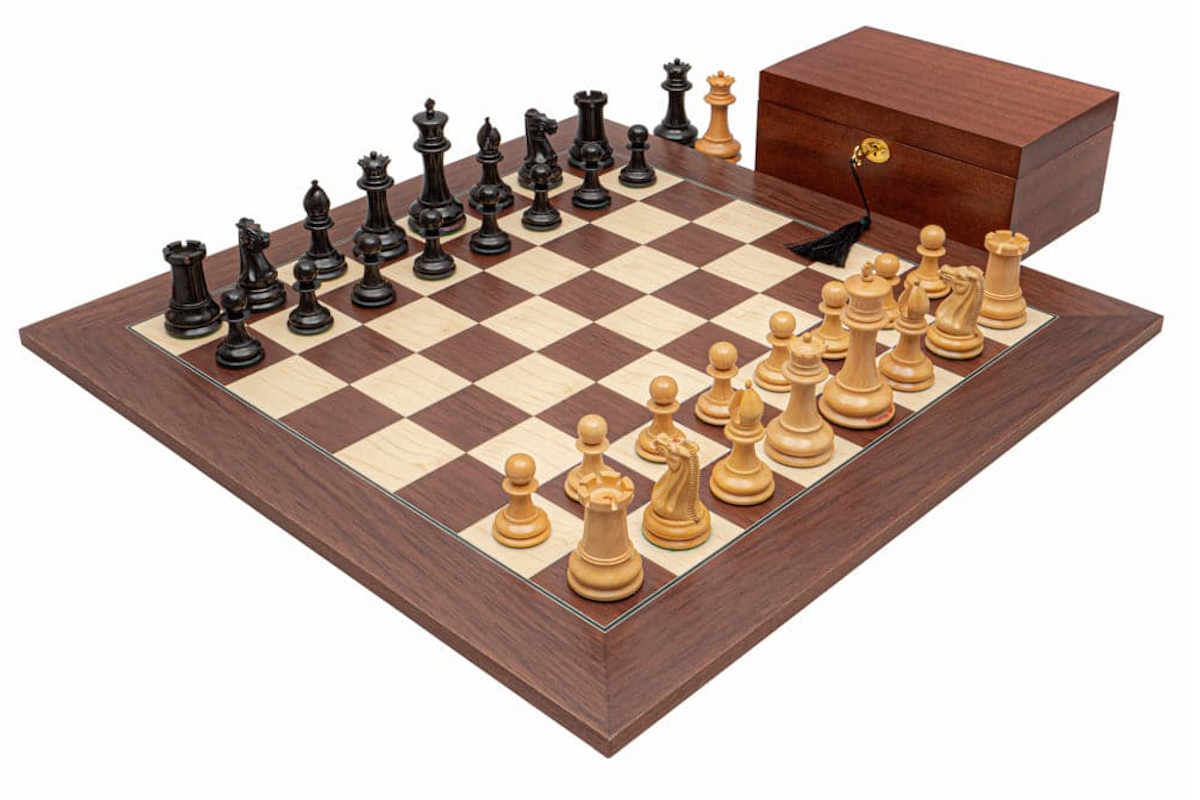 The 1849 Original Staunton Ebony and Palisander Luxury Chess Set with Cabinet